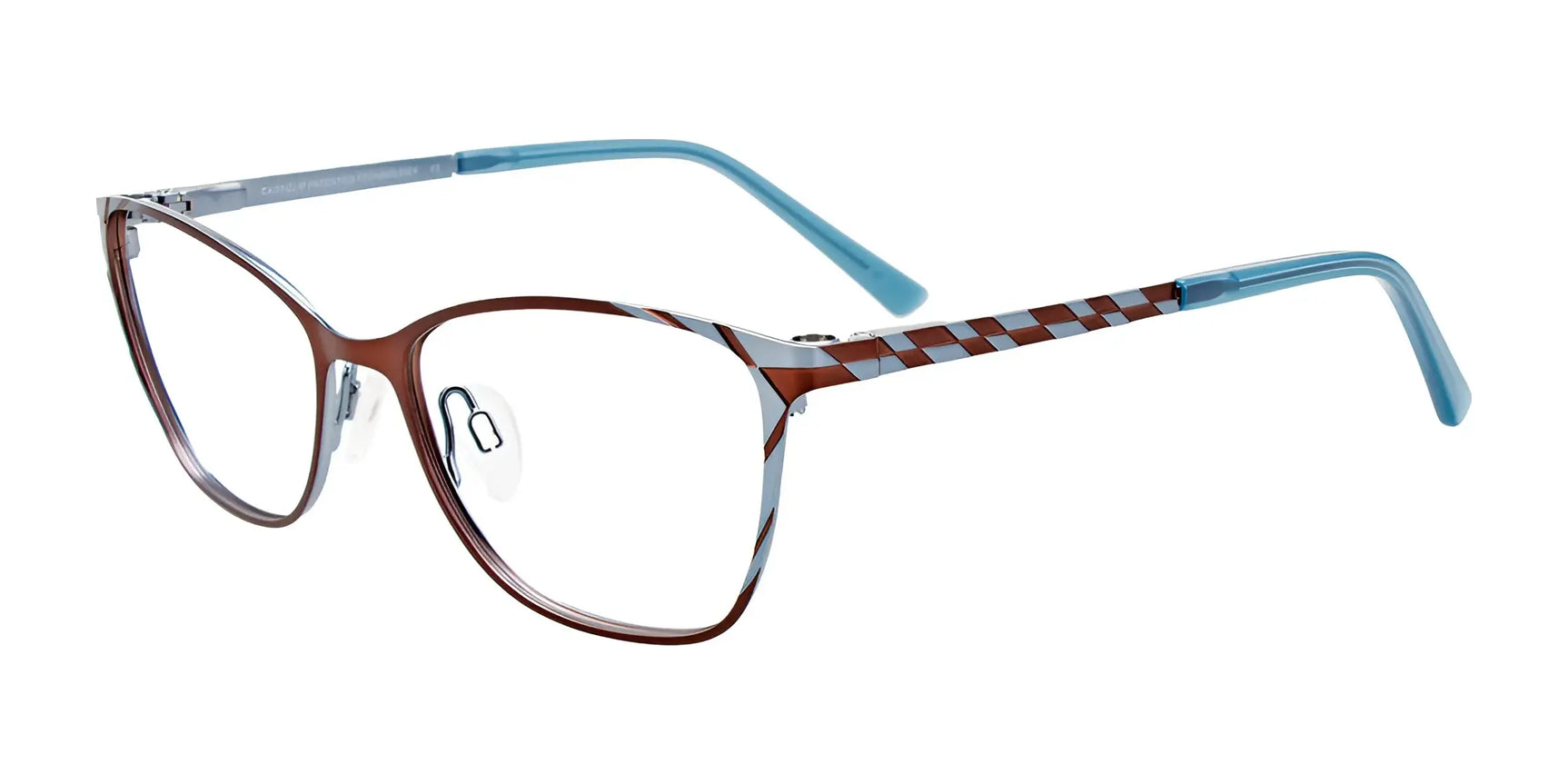 EasyClip EC591 Eyeglasses with Clip-on Sunglasses Satin Brown & Blue EasyClip EC591 Eyeglasses with Clip-on Sunglasses Satin Brown & Blue