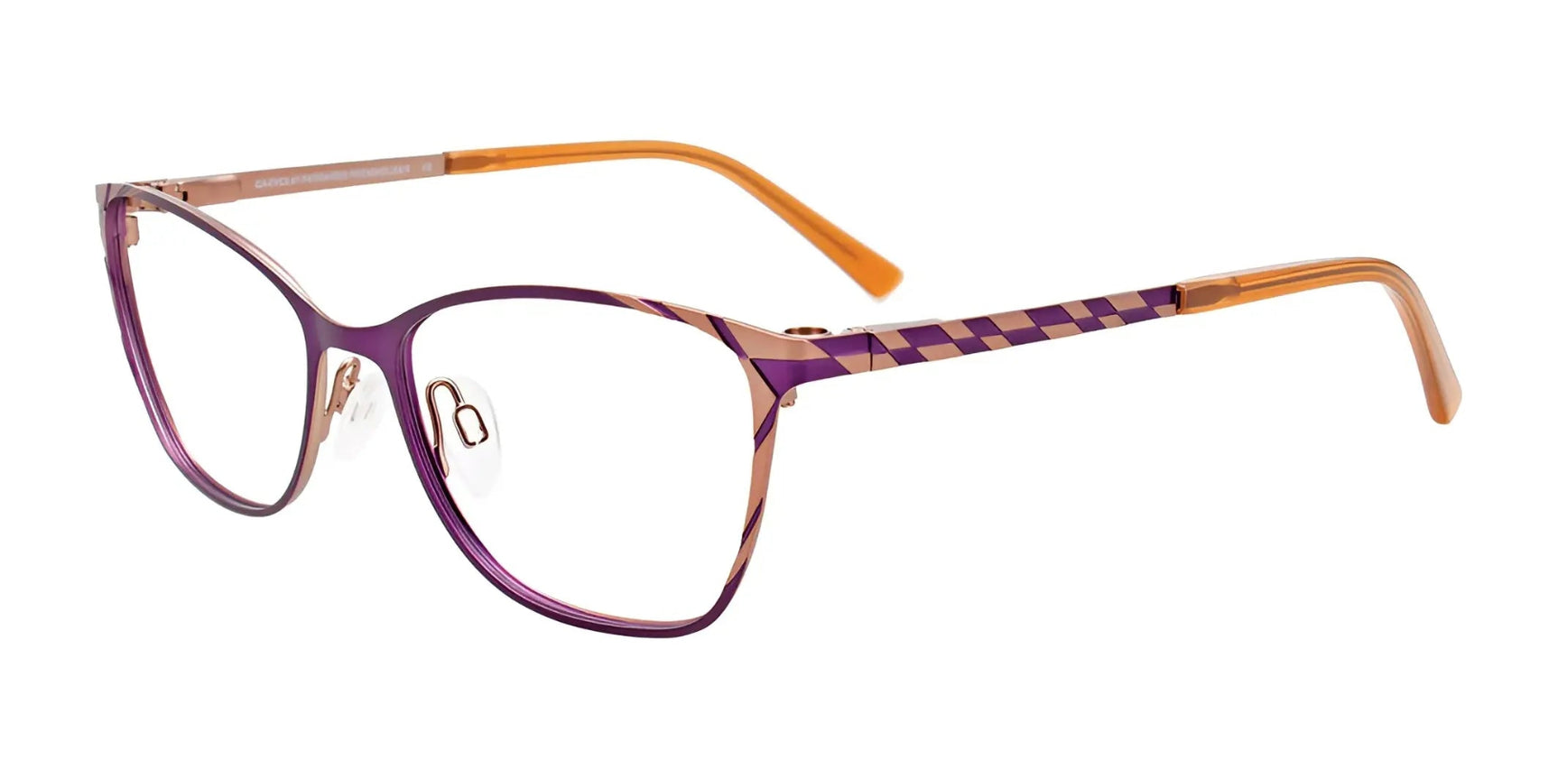 EasyClip EC591 Eyeglasses with Clip-on Sunglasses Satin Purple & Pink Gold EasyClip EC591 Eyeglasses with Clip-on Sunglasses Satin Purple & Pink Gold