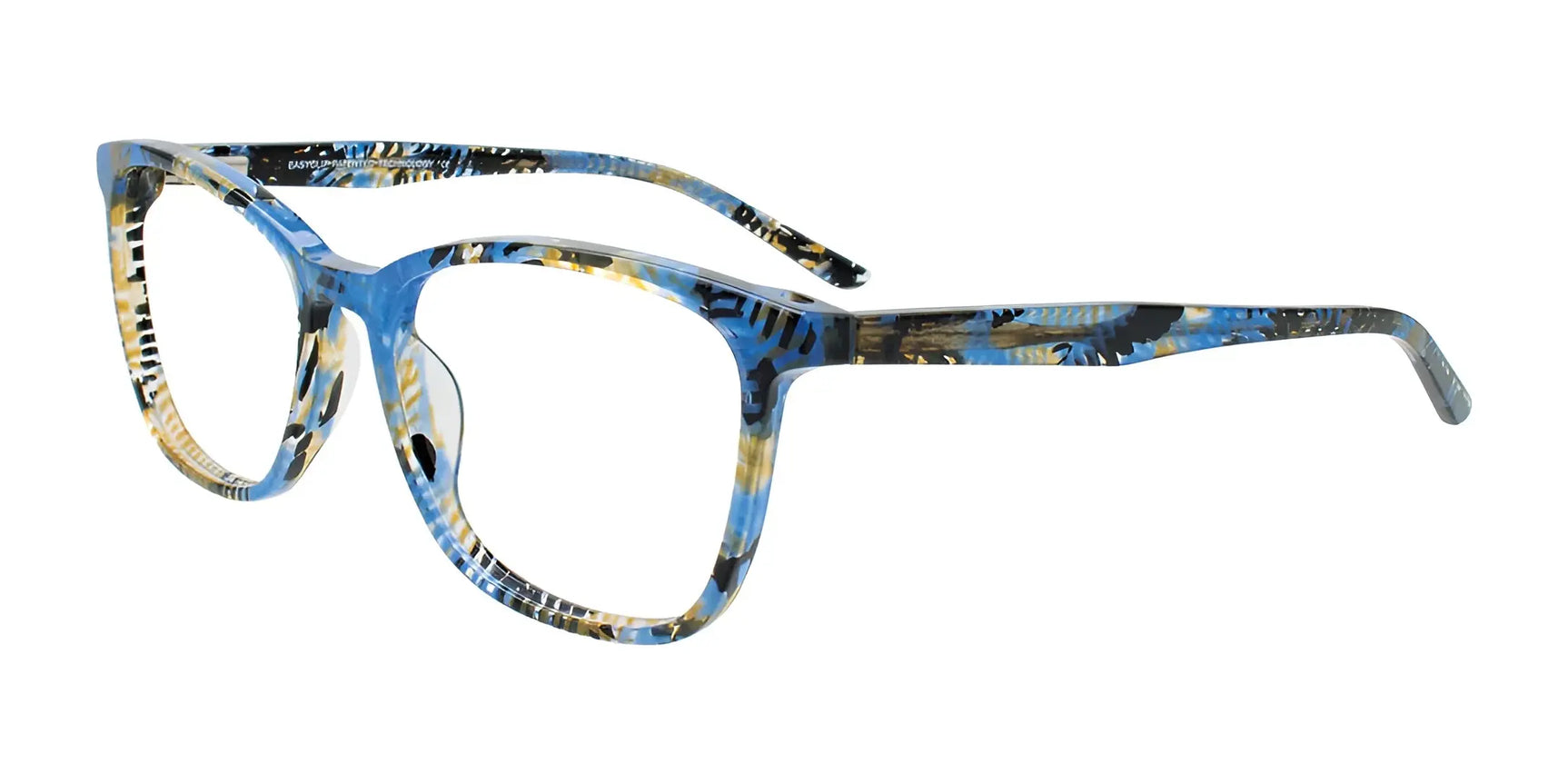 EasyClip EC686 Eyeglasses with Clip-on Sunglasses Blue Mix Pattern EasyClip EC686 Eyeglasses with Clip-on Sunglasses Blue Mix Pattern