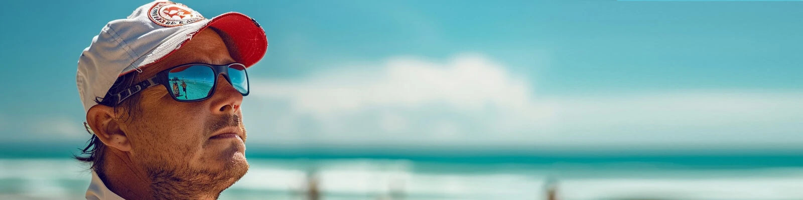 Man wearing Heavyglare prescription sunglasses with mirrored polarized lenses outdoors