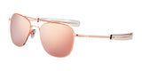 Randolph AVIATOR Sunglasses | Size 55 / 22k Rose Gold / Rose Gold Mirror Nylon (Polarized)
