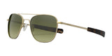 Randolph AVIATOR Sunglasses | Size 55 / 23k Satin Gold / Evergreen Gradient Nylon (Polarized)
