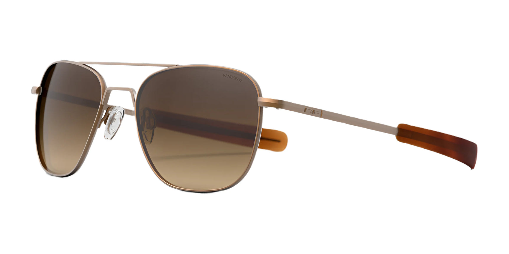 Randolph AVIATOR Sunglasses | Size 52 / 22k Satin Chocolate Gold / Cape Sand Gradient Nylon (Polarized)