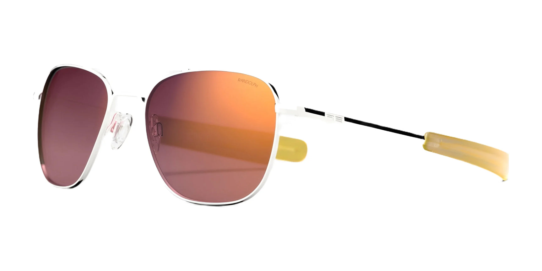 Randolph AVIATOR Sunglasses | Size 58 / 23k White Gold / Sunset Rose Mirror (Semi-Polarized)