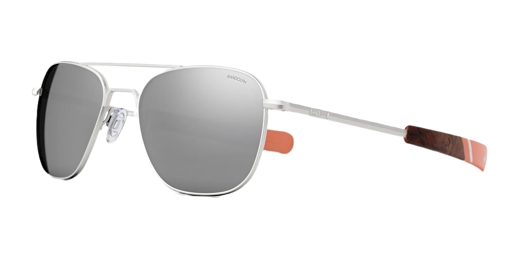 Randolph AVIATOR Sunglasses | Size 55 / Satin Silver / Silver Mirror Nylon (Polarized) Randolph AVIATOR Sunglasses | Size 55 / Satin Silver / Silver Mirror Nylon (Polarized)