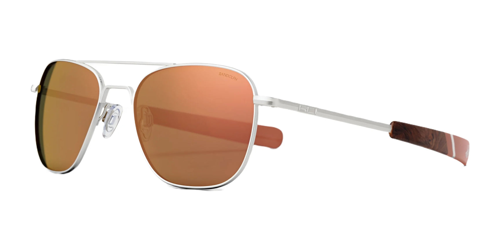 Randolph AVIATOR Sunglasses | Size 58 / Satin Silver / Rose Gold Mirror Nylon (Polarized) Randolph AVIATOR Sunglasses | Size 58 / Satin Silver / Rose Gold Mirror Nylon (Polarized)