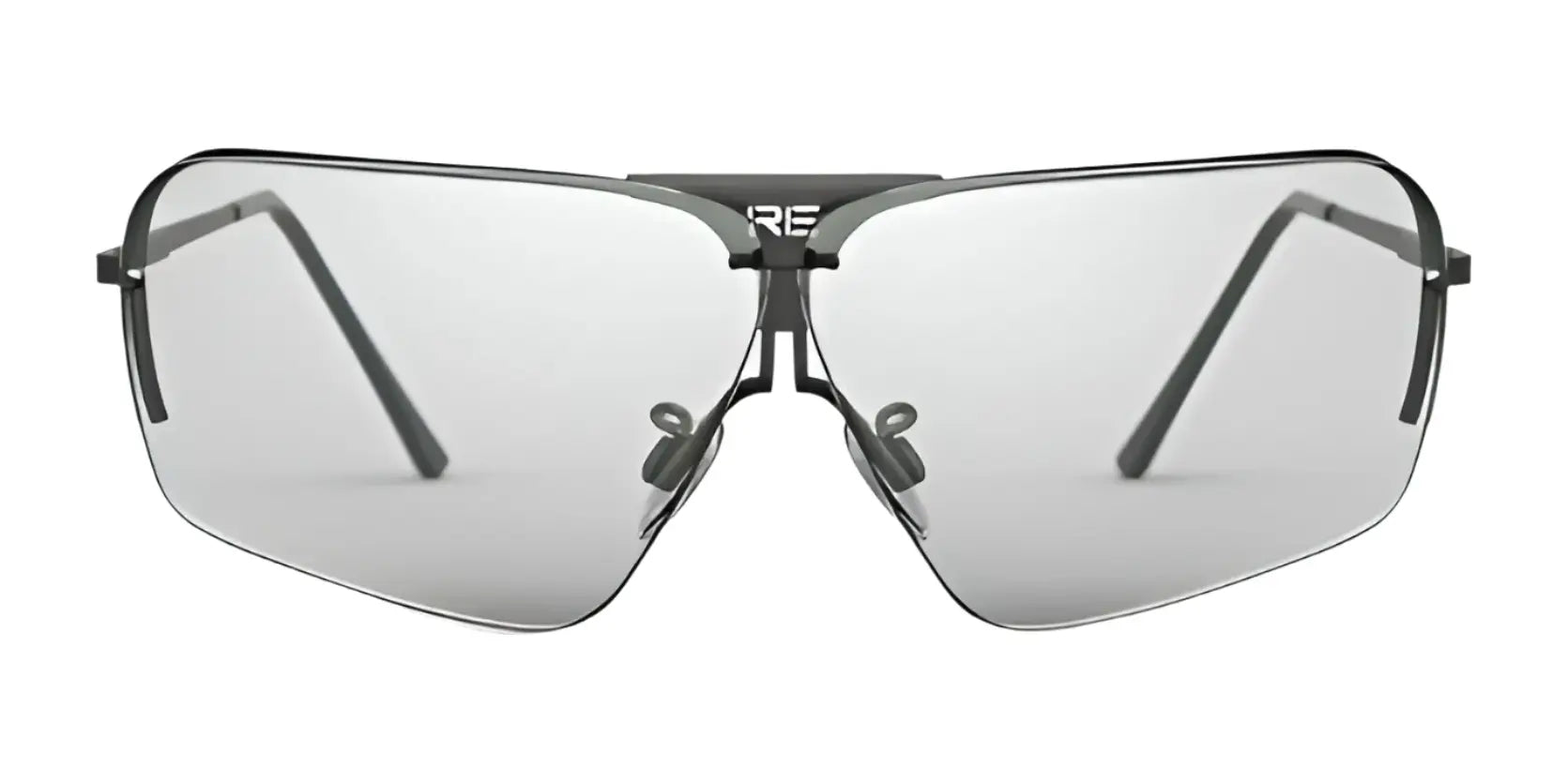 The RE Ranger Edge Shooting Glasses feature angular Claysight mirrored lenses and sleek metal frames for a futuristic look. The RE Ranger Edge Shooting Glasses feature angular Claysight mirrored lenses and sleek metal frames for a futuristic look.