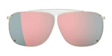 The RE Ranger Sporter Clip-On Lens by RE Ranger features pink-mirrored aviator lenses and thin, light metal frames with RIACT A.I. Sporter lens technology for enhanced clarity in changing light, shown from the front.