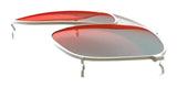 Two RE Ranger Sporter Clip-On Lens pairs with white frames and red-tinted lenses, overlapping on a white background—ideal for changing light conditions. Brand: RE Ranger.