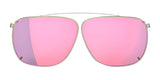 The RE Ranger Sporter Clip-On Lens by RE Ranger features large, square, pink-tinted RIACT A.I. lenses and a slim metallic frame for a stylish sporty look.