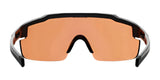 Front view of RE Ranger SuperShot Shooting Glasses with a large, orange-tinted ClaySight lens and a sleek black magnetic interchangeable frame by RE Ranger.
