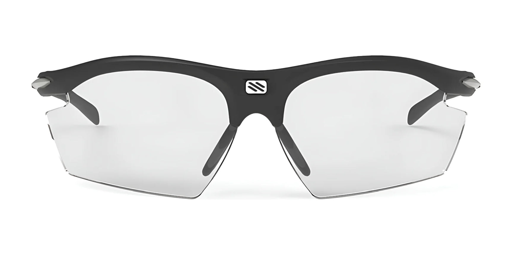 The Rudy Project Rydon Sunglasses feature a black frame, clear lenses, and a white logo above the nose bridge. Adjustable anti-slip nosepads deliver comfort and stability, making them ideal for any activity. The Rudy Project Rydon Sunglasses feature a black frame, clear lenses, and a white logo above the nose bridge. Adjustable anti-slip nosepads deliver comfort and stability, making them ideal for any activity.
