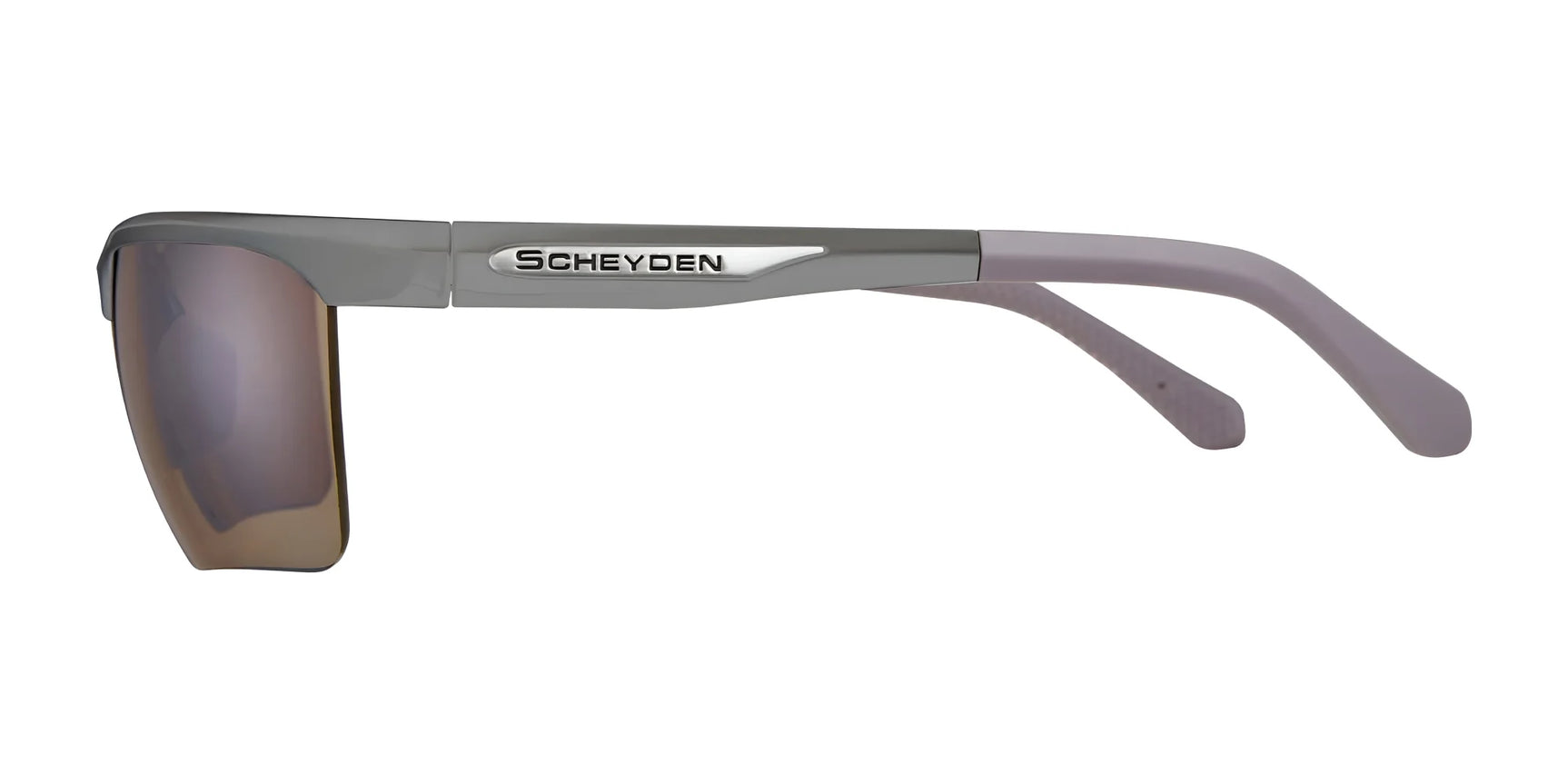 Side view of Scheyden CIA GRABBER sunglasses (size 65) with RSR lenses and a TR90 composite frame, displaying the brand name "Scheyden" on the arm. Side view of Scheyden CIA GRABBER sunglasses (size 65) with RSR lenses and a TR90 composite frame, displaying the brand name "Scheyden" on the arm.