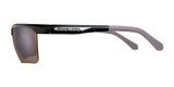 Side view of Scheyden CIA GRABBER sunglasses in black, showcasing a metallic "Scheyden" logo and gray arms, crafted from durable TR90 composite material.