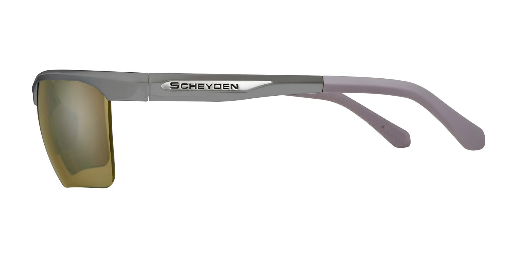 Side view of Scheyden CIA GRABBER Sunglasses, Size 65, featuring a TR90 composite frame and tinted RSR lenses with the Scheyden logo on the arm.