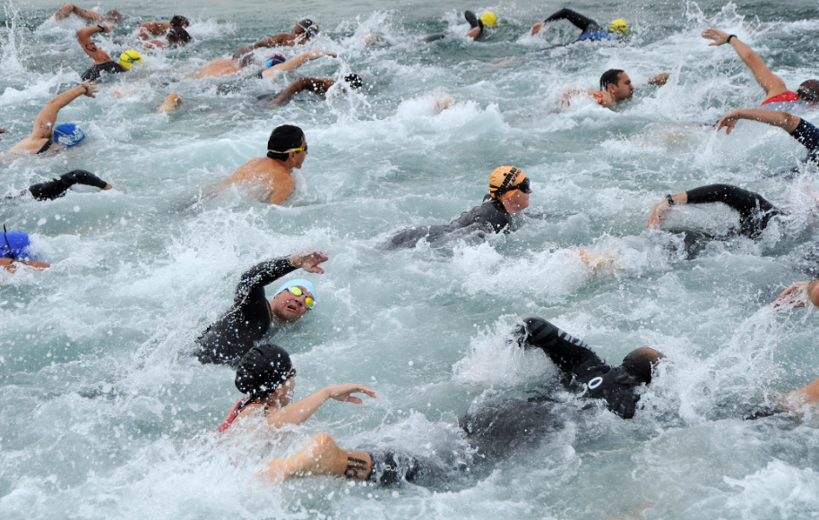 open water triathletes