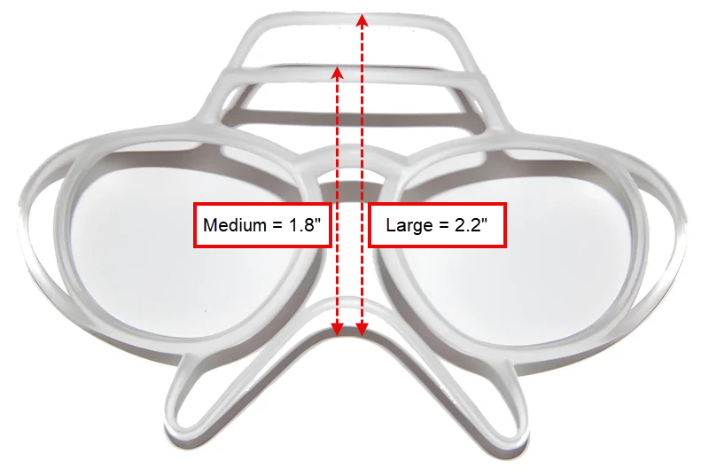 Differences in the two sizes of inserts for goggles 1.8" and 2.2"